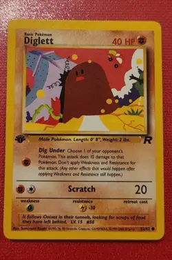 Pokemon Team Rocket 1st Edition Diglett 52/82 mint. Very sharp card - Image 1