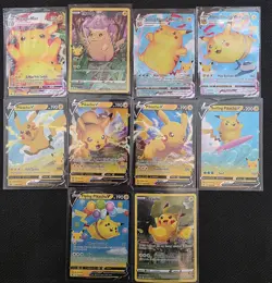Pokempn Pikachu Pokemon Card Lot 10 Holo Rare Cards - Image 1