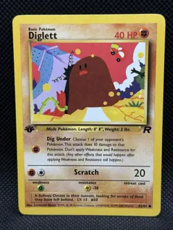 Diglett 1st Edition Pokemon Card Team Rocket 52/82 Near Mint NM - Image 1