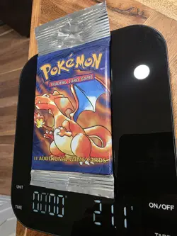 BASE SET (Charizard Art) SEALED HANGER/LONG CRIMP Booster Pack WOTC Pokemon Card - Image 2