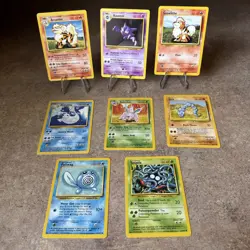 8 Card Pokemon Base Set Unlimited Vintage Card Lot Common/ Uncommon LP/HP - Image 1