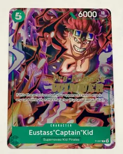 One Piece Eustass "Captain" Kid OP07 Pre-Release Winner Gold Stamped Card - Image 1