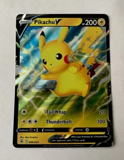 Pokemon TCG - SWSH Fusion Strike- Pikachu V 086/264 - Half Art Card - Image 1