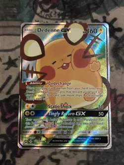 Pokemon TCG Dedenne GX Alternate Art Promos 195a/214 Full Art Holo Card - Image 1