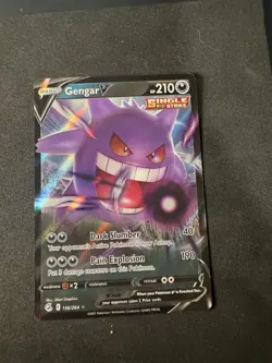 Pokemon TCG Gengar v Fusion Strike Holo Ultra Rare Card 156/264 - Image 1