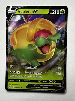 Appletun V 2021 Fusion Strike 026/264 Holo Foil Rare Full Art Pokemon Card - Image 1
