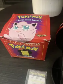 Pokemon Jigglypuff 23K Gold Plated Trading Card Ball and Box Burger King 1999 - Image 3
