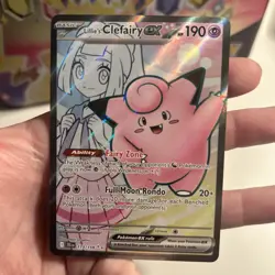Pokemon TCG Lillie's Clefairy EX Full Art 173/159 Journey Together Card - NM - Image 4