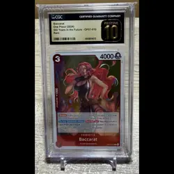 CGC Pristine 10 OP07-010 Baccarat English One Piece TCG Card 500 Years Rare - Image 1