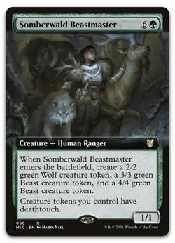 Somberwald Beastmaster (Extended Art) #68 (NM) Midnight Hunt MIC Magic MTG - Image 1