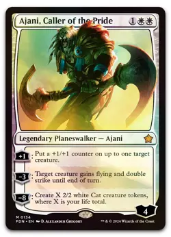 Ajani, Caller of the Pride #134 (Foil) (NM) Foundations FDN Magic MTG - Image 1