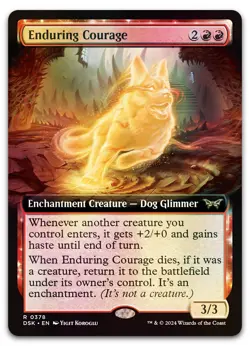 Enduring Courage (Extended Art) #378 (Foil) (NM) Duskmourn DSK Magic MTG - Image 1