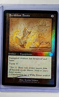 MTG Magic the Gathering Brothers War Retro Schematics Foil #121 Swiftfoot Boots - Image 1