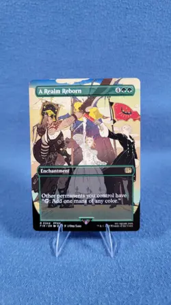 A Realm Reborn (Borderless) Final Fantasy Regular MTG In A Toploader - Image 1