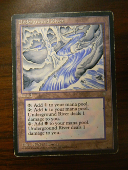 MTG Magic The Gathering Ice Age Underground River (1995) MP - Very Good - Image 1
