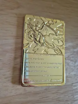 Pokemon Gold Plated Promo Card "CHARIZARD" Burger King Promotion 1999 with Case - Image 2