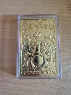 Pokemon Gold Plated Promo Card "CHARIZARD" Burger King Promotion 1999 with Case - Image 3