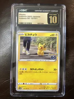 Pikachu 2022 Japanese Pokemon GO #27 CGC Pristine 10 - Image 1