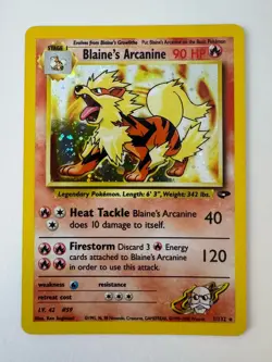 Blaine’s Arcanine 1/132 Gym Challenge Holofoil, Near Mint, Pokemon - Image 1