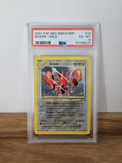 PSA 6 Scizor Neo Discovery Holo Unlimited Pokemon TCG #10 - Image 1