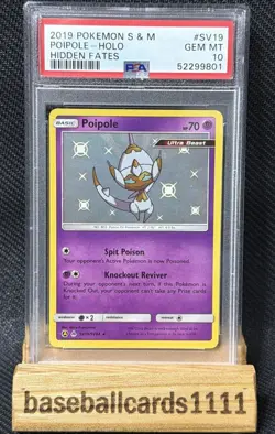 2019 Pokemon Hidden Fates #SV19 Poipole Holo PSA 10 Gem Mint - Image 1