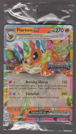 Pokemon TCG Flareon ex 014/131 - Pokemon Prismatic Evolutions STAMPED SEALED NM - Image 1