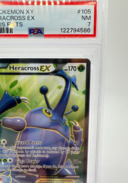 2014 Pokemon XY Furious Fists Full Art Heracross EX #105 | PSA 7 NM - Image 3