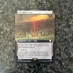 The Black Gate Extended Art Borderless Commander Magic Lord of the Ring LOTR MTG - Image 1