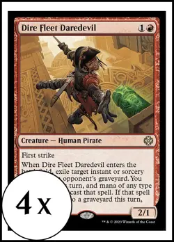 MTG - 4 x Dire Fleet Daredevil - Playset of 4 - Lost Caverns of Ixalan - Image 1