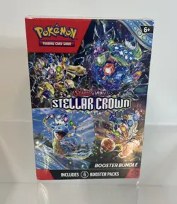Pokemon TCG Stellar Crown Booster Bundle (6 Booster Packs) New Factory Sealed - Image 1