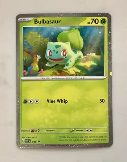 Pokemon Scarlet & Violet 151 Black Star Promo SVP 046 Bulbasaur Cosmos Holo - Image 1