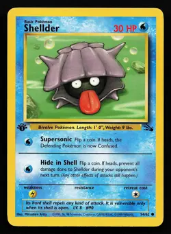 Shellder 54/62 Common 1st Edition Fossil Pokemon Card - Image 1