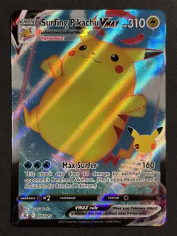 2021 Pokemon Celebrations 25th Anniversary - SURFING PIKACHU VMAX 009/025 NM - Image 1