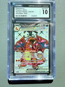 2023 Pokemon Obf En-Obsidian Flames Ultra Rare HOLO Charizard Ex #215/197 CGC 10 - Image 1