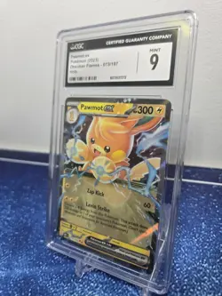 PAWMOT EX 073/197 2023 POKEMON OBSIDIAN FLAMES HOLO RARE CGC 9 MINT - Image 3
