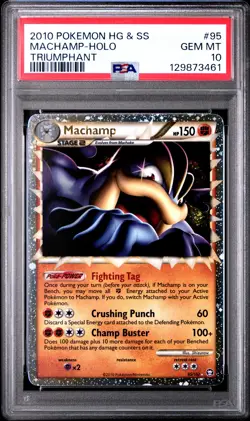 2010 POKEMON TRIUMPHANT MACHAMP PRIME #95 ULTRA RARE PSA 10 GEM MINT #129873461 - Image 1