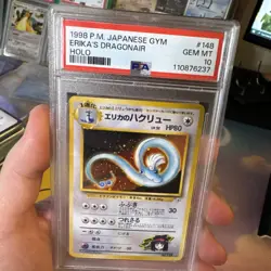 Erika’s Dragonair PSA 10 GEM MINT 🌪Beautiful Holo Swirl 1998 Japanese Pokemon - Image 1