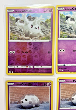 Pokemon TCG Lot Of 4 Galarian Corsola Basic Reverse Holo Rare Common - Image 2