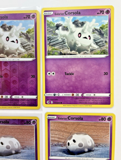 Pokemon TCG Lot Of 4 Galarian Corsola Basic Reverse Holo Rare Common - Image 3