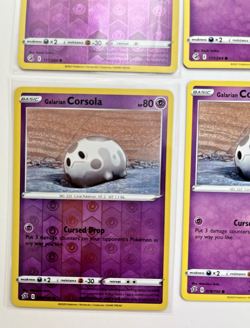 Pokemon TCG Lot Of 4 Galarian Corsola Basic Reverse Holo Rare Common - Image 5