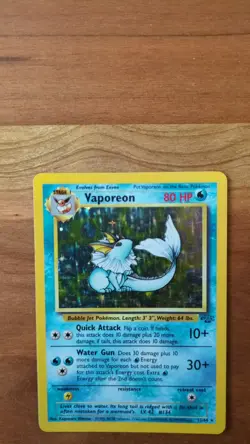 Vaporeon 12/64 Jungle Set Pokemon TCG Holo Rare Vintage LP - Image 4