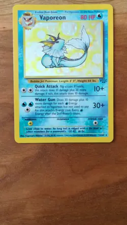 Vaporeon 12/64 Jungle Set Pokemon TCG Holo Rare Vintage LP - Image 5