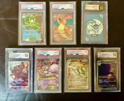 Pokemon Lot of 7 PSA & CGC Slabs: Charizard, M Mewtwo, Vaporeon, Bellibolt - Image 1
