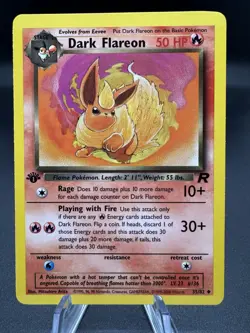 Pokemon TCG Dark Flareon Team Rocket 35/82 1st Edition Vintage WoTC LP - Image 1