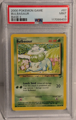 PSA 9 - BULBASAUR #67 - 2000 POKEMON GAME - BASE SET TWO - Image 1