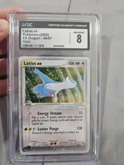 CGC 8 Latios ex 2003 EX Dragon 94/97 Holo SWIRL Pokemon Card psa - Image 1