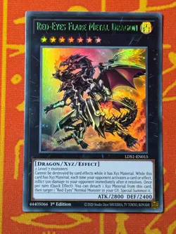 YUGIOH RED-EYES FLARE METAL DRAGON ULTRA RARE 1ST NM LDS1-EN015 - Image 1
