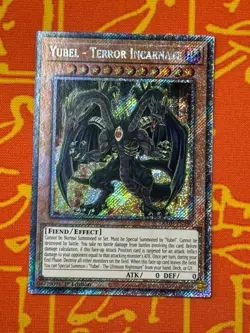 YUGIOH YUBEL - TERROR INCARNATE PLATINUM SECRET RARE 1ST NM RA03-EN190 - Image 1