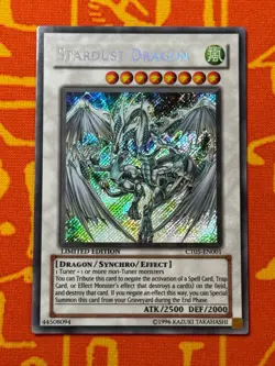 YUGIOH STARDUST DRAGON SECRET RARE LIGHT PLAY CT05-EN001 - Image 1