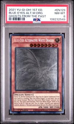 Blue-Eyes Alternative White Dragon GFTP-EN129 1st Ed GHOST RARE PSA 8 Yu-Gi-Oh - Image 1